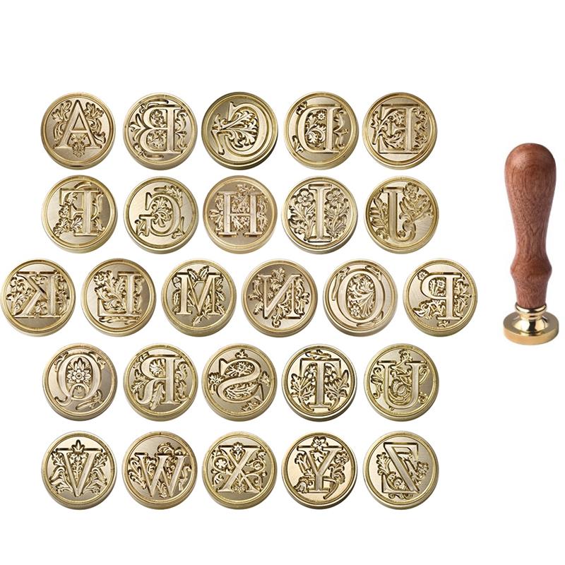 Wax Seal Stamp Set - A-Z خمر مختومة ختم الشمع رئيس