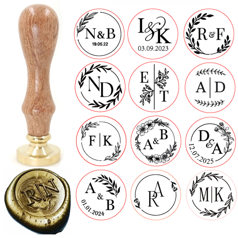 Wax Seal Stamp Set - ختم شمعي نحاسي مخصص مع زخرفة