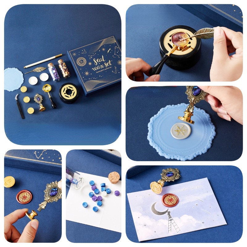 Wax Seal Stamp Set - مجموعة ختم ورنيش النار النجوم ،