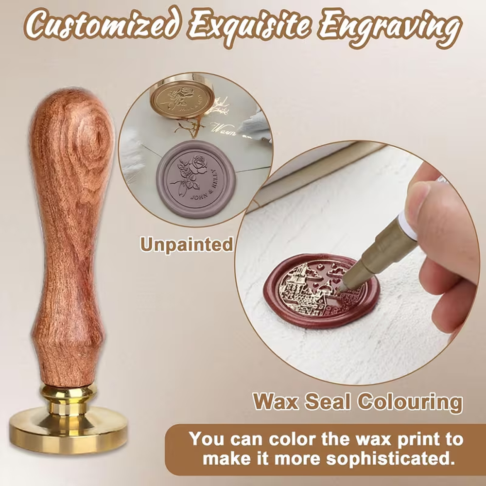 طقم ختم شمعي مخصص للزفاف - ختم - مراجعة Wax Seal Stamp Set وسعره