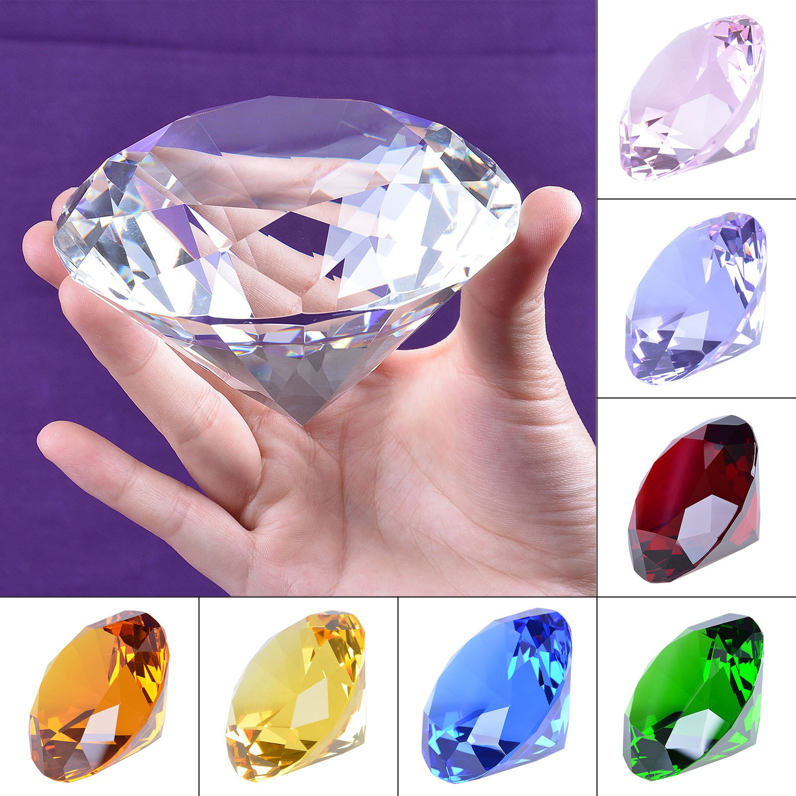 1 قطعة كريستال الماس على شكل ث - مراجعة Paper Weight Crystal وسعره